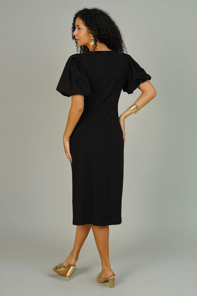 Black Knit Cotton Dress