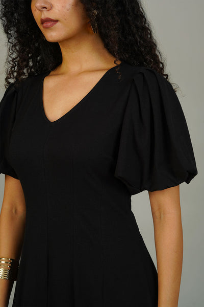 Black Knit Cotton Dress