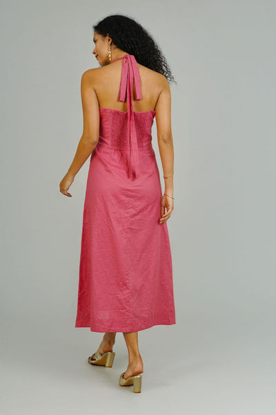 Pink Linen Cotton Dress