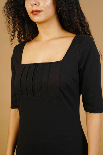 Black Knit Cotton Dress