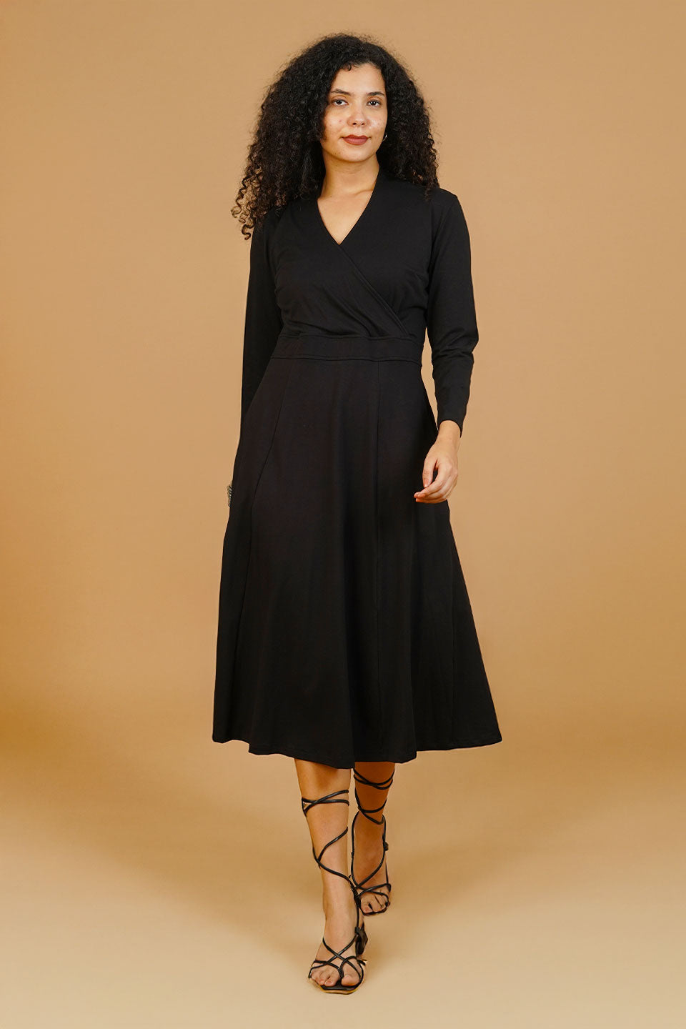Women's Black Knit Cotton Dress – TaleThread