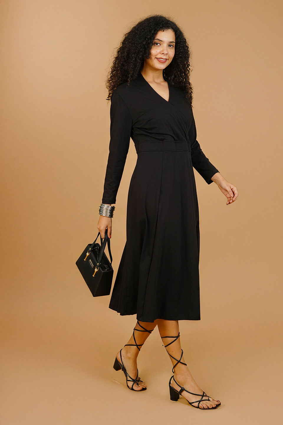 Black Knit Cotton Dress