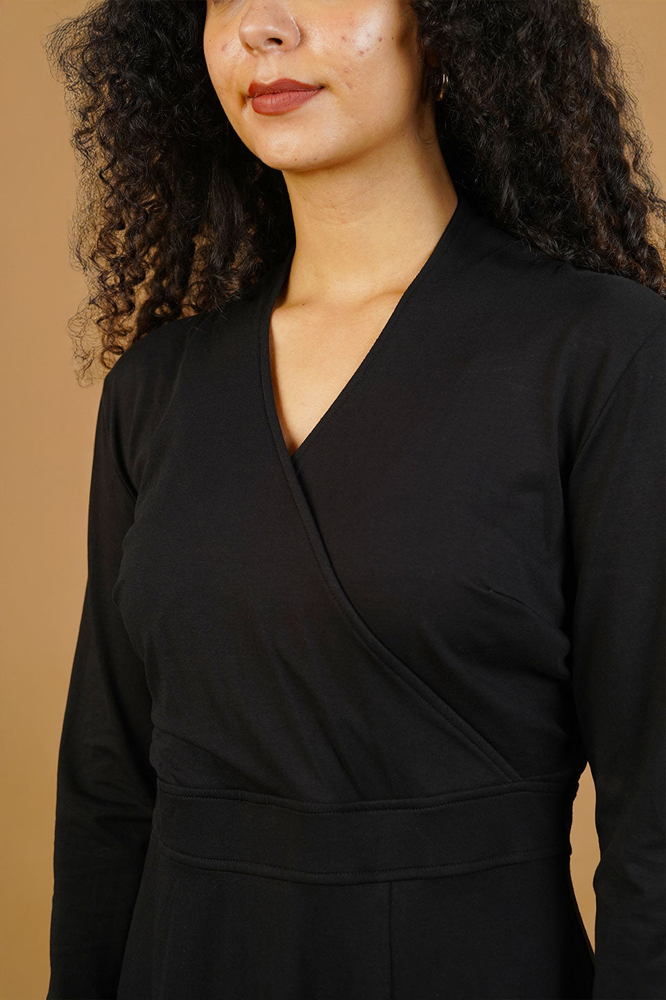 Black Knit Cotton Dress