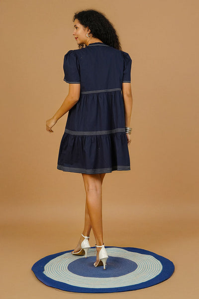 Blue Poplin Cotton Dress