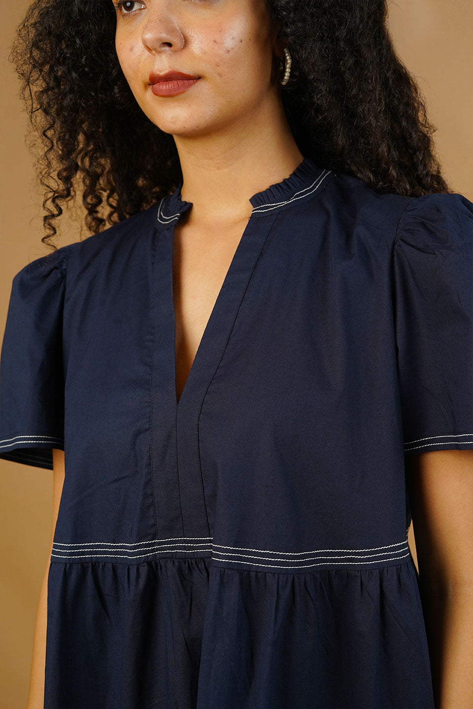 Blue Poplin Cotton Dress