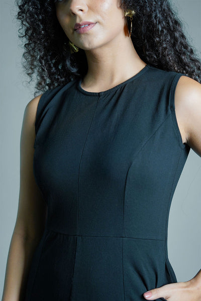 Metal Zip Back Ponte Knit Dress
