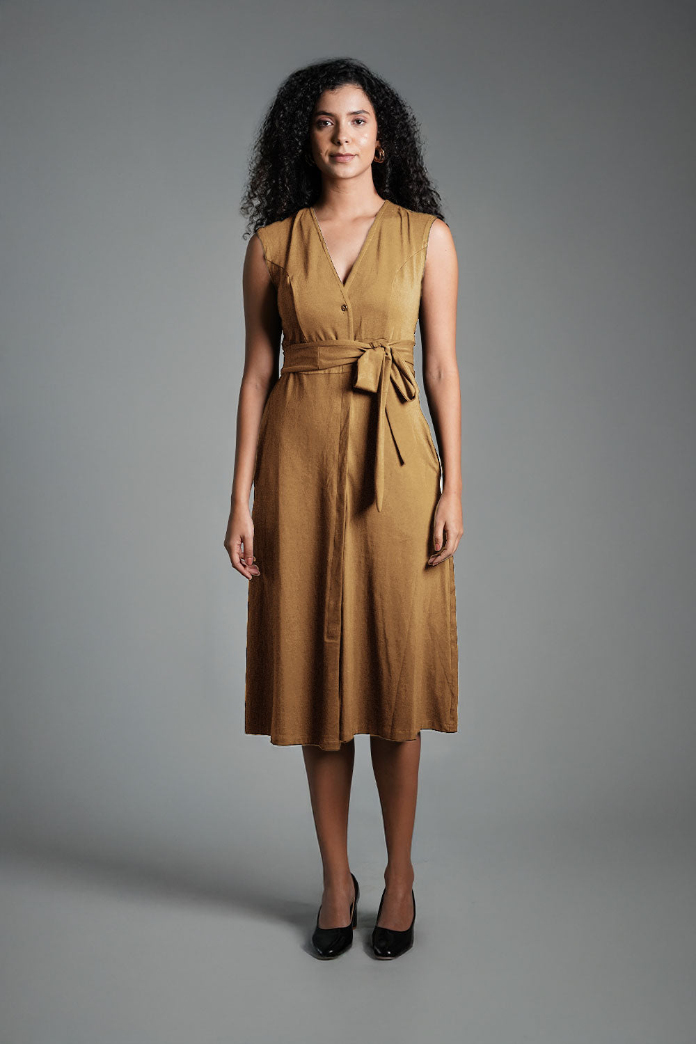 Beign Cotton Jersey Banded Empire Shirt Dress