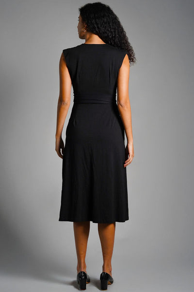 Black Cotton Jersey Banded Empire Shirt Dress