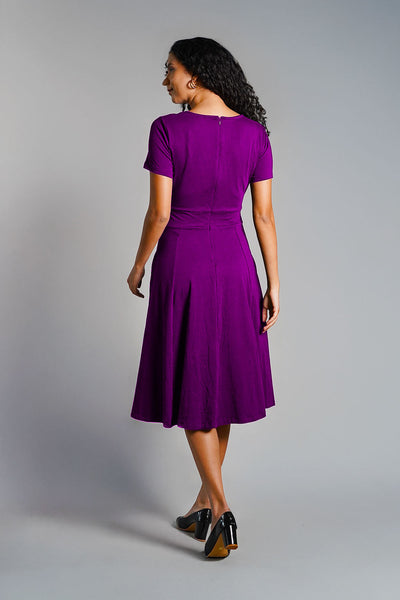 Sweetheart Purple Cotton Jersey Empire Dress