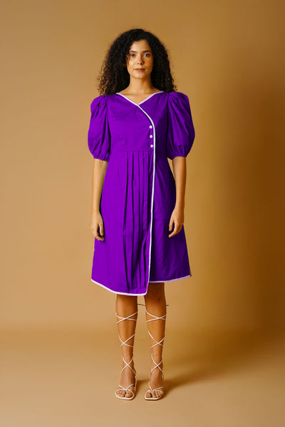 Purple Poplin Mini Dress