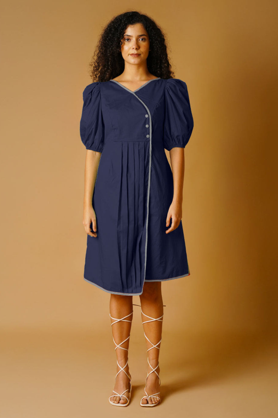 Navy Poplin Mini Dress