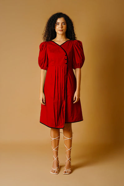 Rust Poplin Mini Dress