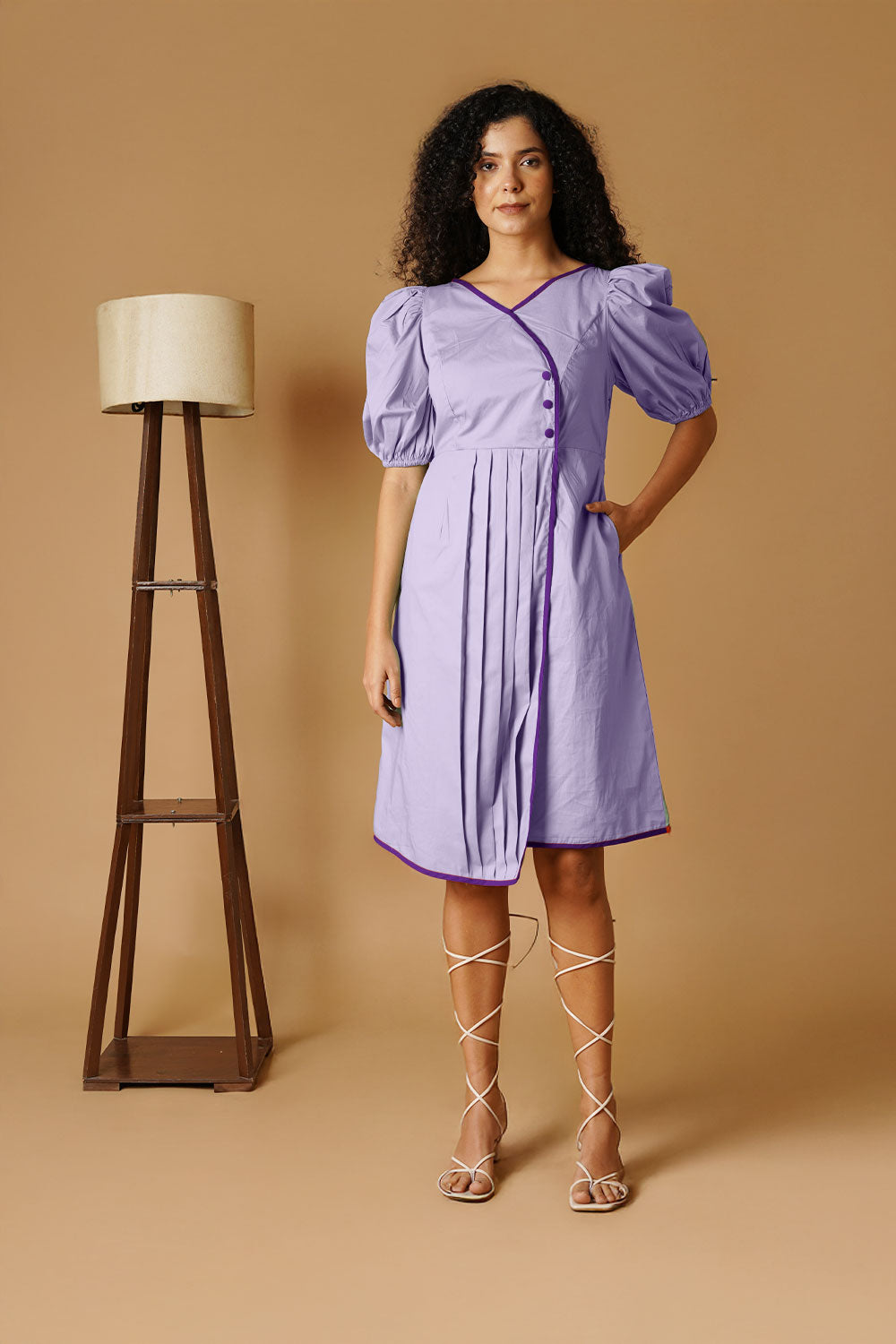 Lavender Poplin Mini Dress