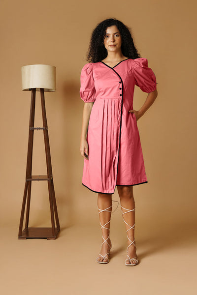 Pink Poplin Mini Dress