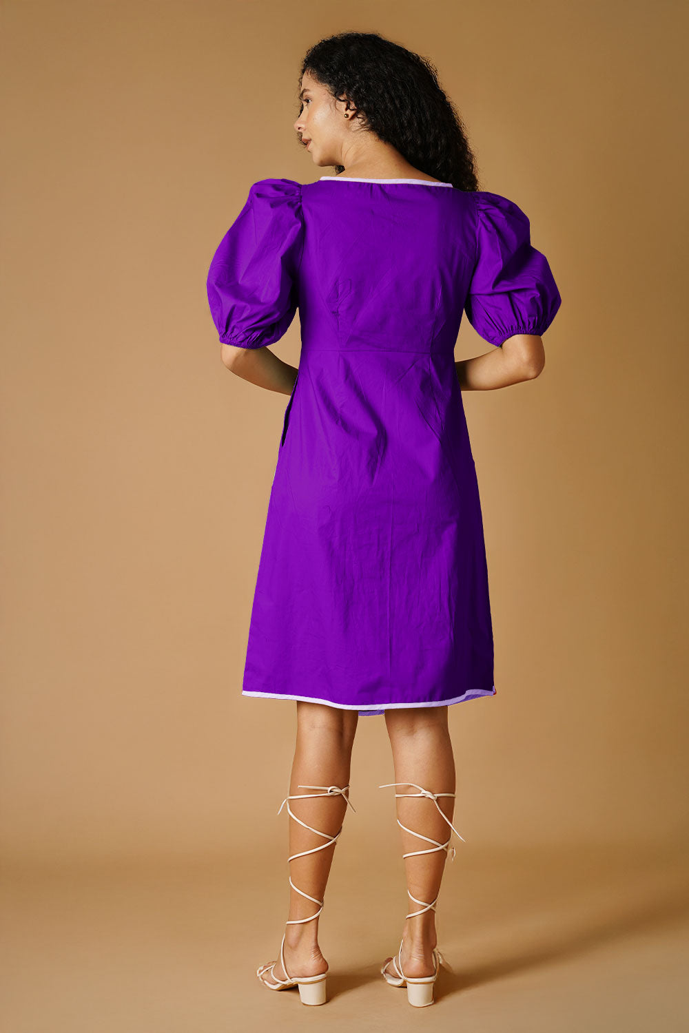 Purple Poplin Mini Dress