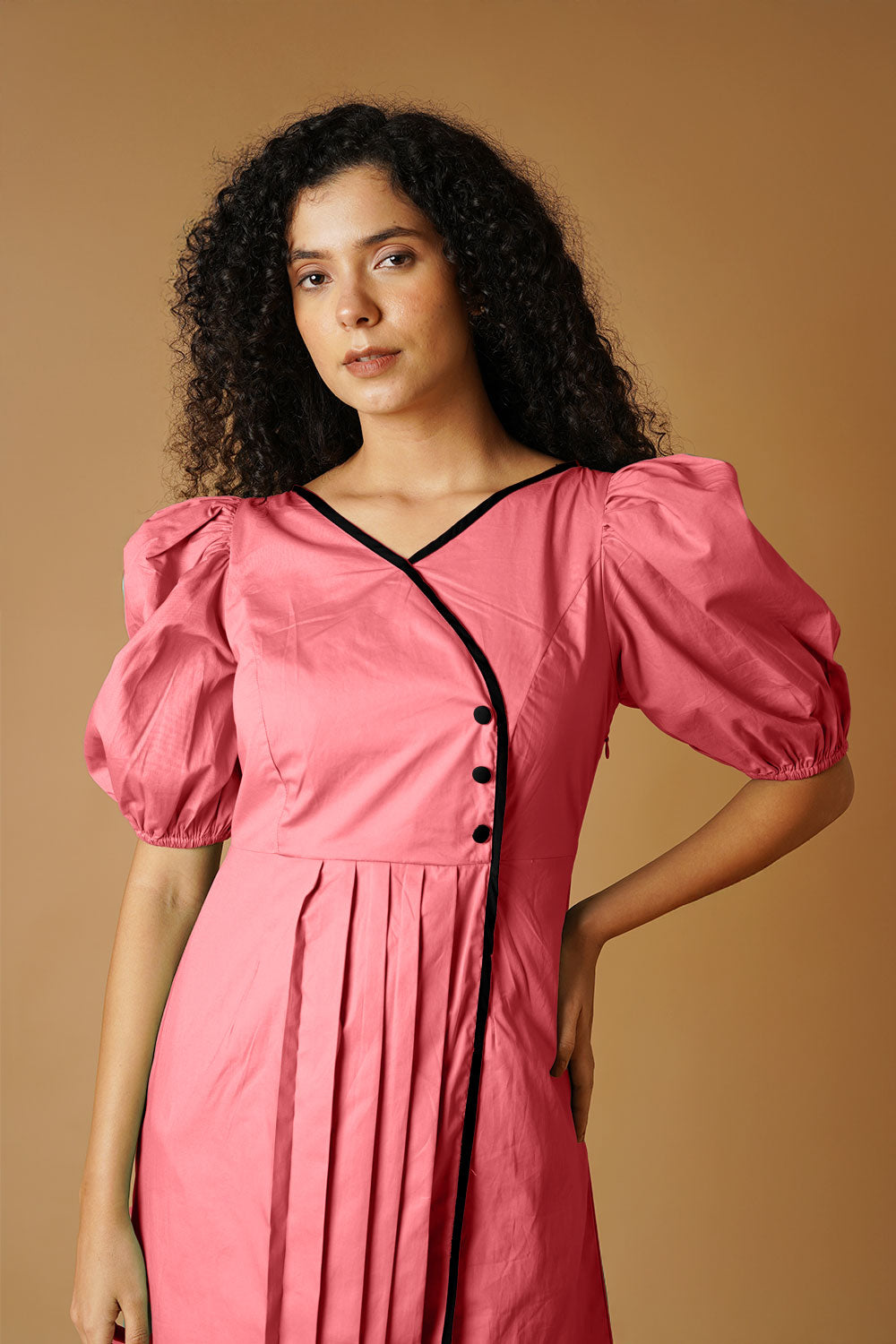 Pink Poplin Mini Dress