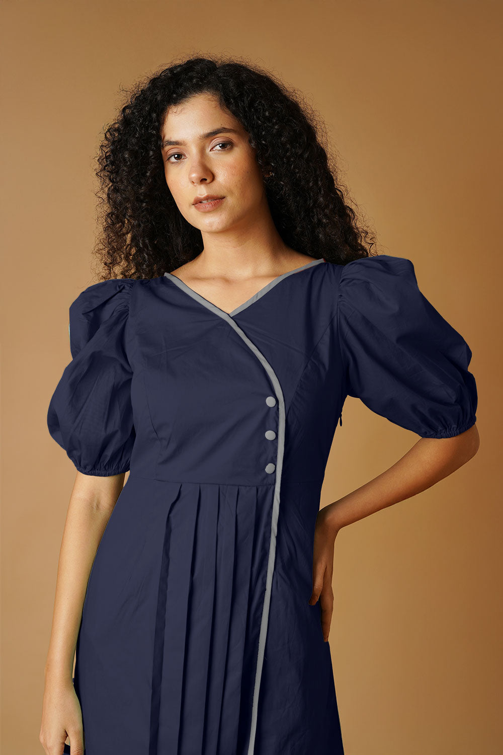 Navy Poplin Mini Dress
