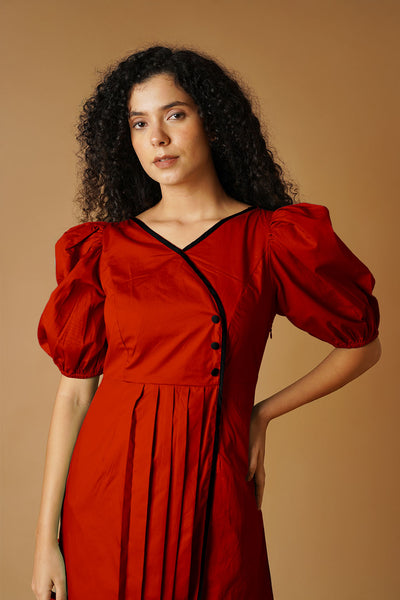 Rust Poplin Mini Dress