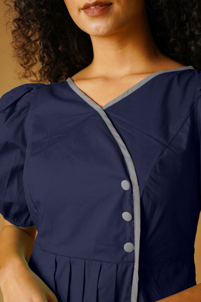 Navy Poplin Mini Dress