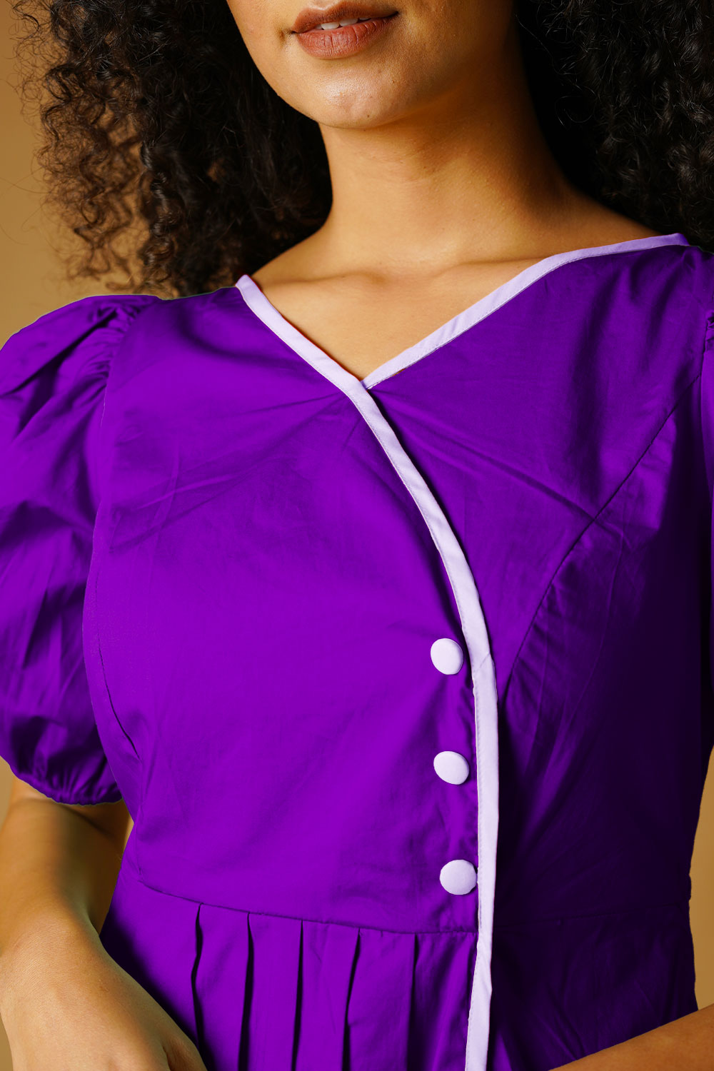 Purple Poplin Mini Dress