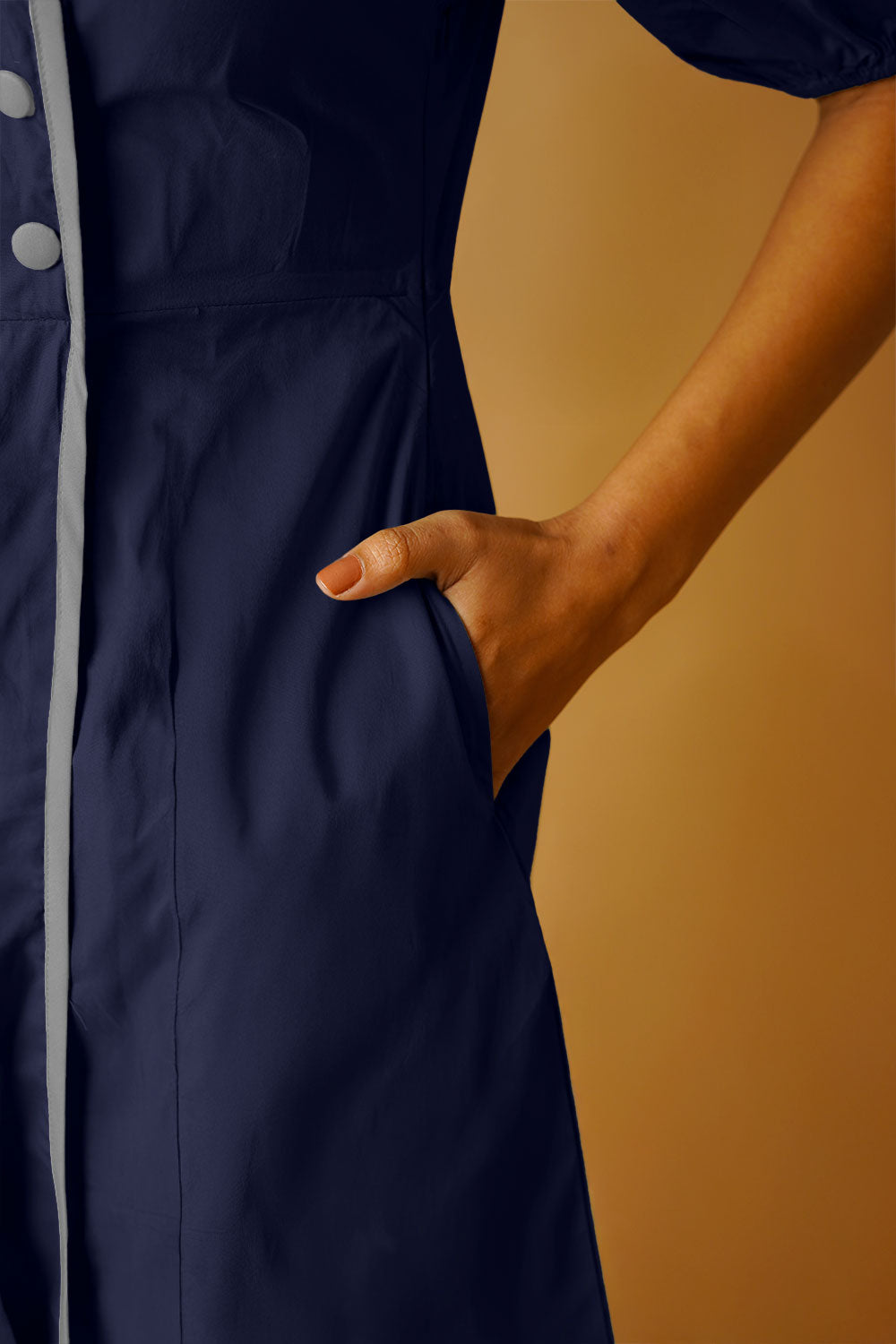 Navy Poplin Mini Dress