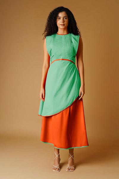Poplin Green Dress