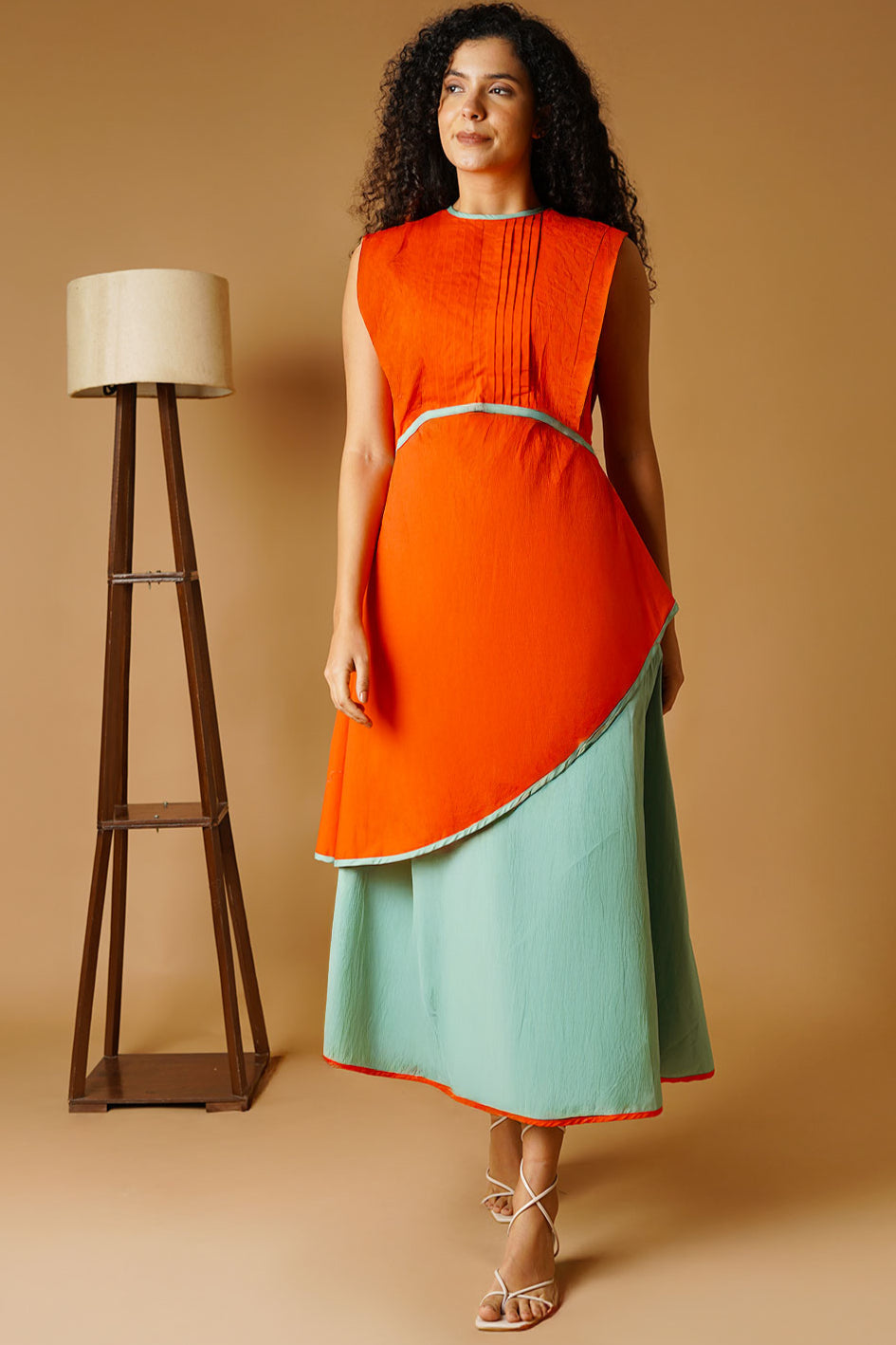 Poplin Orange Dress