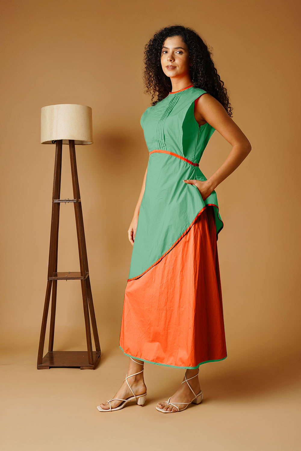 Poplin Green Dress