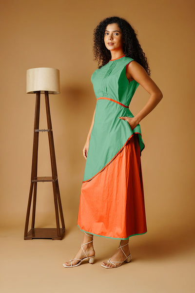 Poplin Green Dress