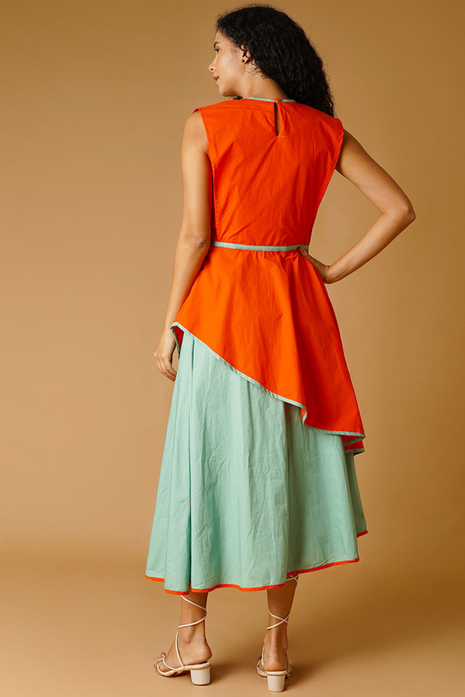 Poplin Orange Dress