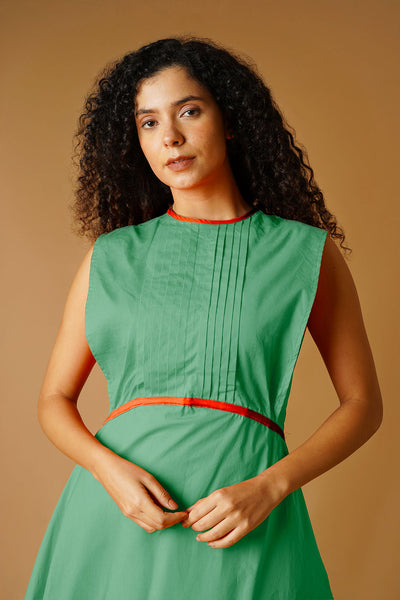Poplin Green Dress