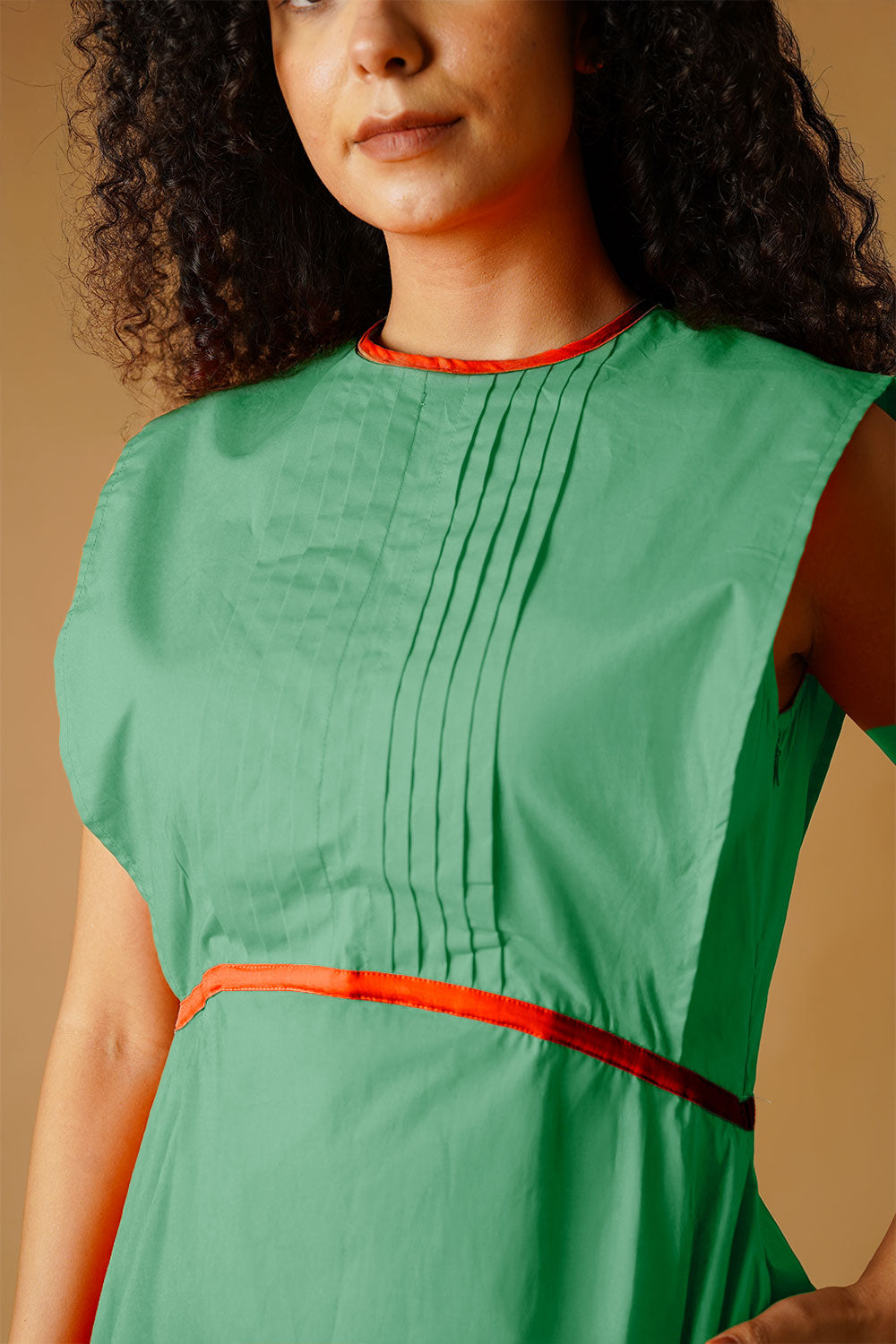 Poplin Green Dress