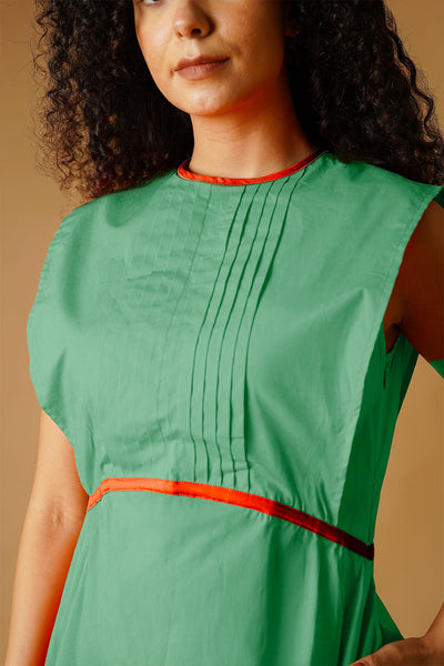 Poplin Green Dress