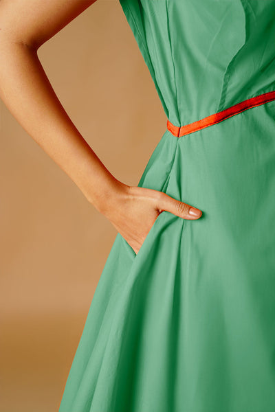 Poplin Green Dress