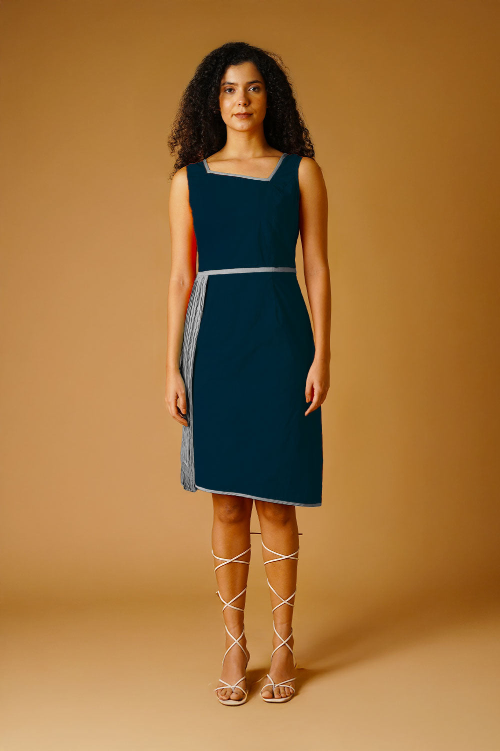 Navy Poplin Dress