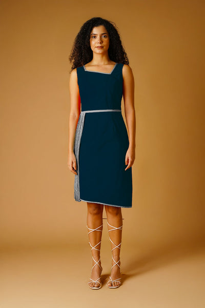 Navy Poplin Dress