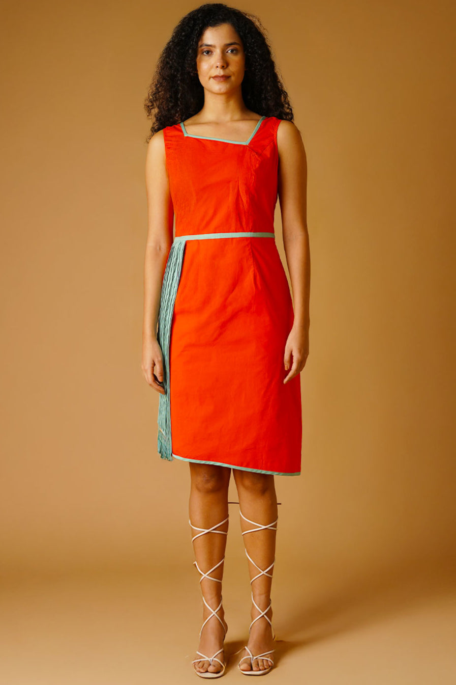 Poplin Orange Dress