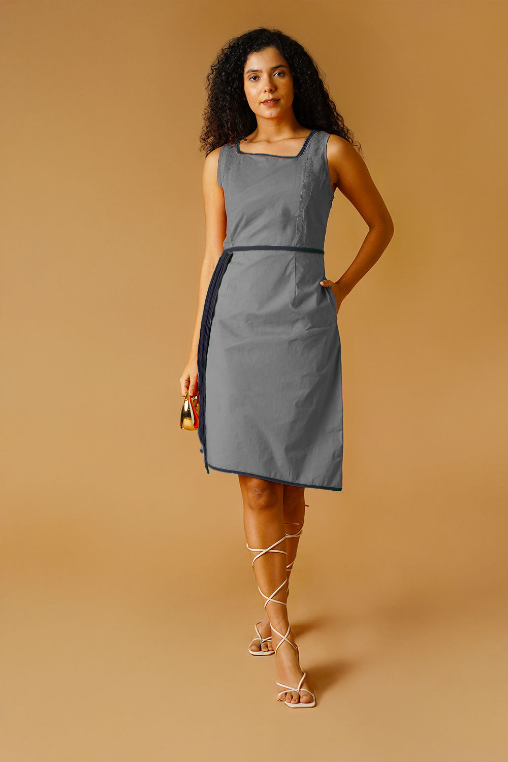 Grey Poplin Dress