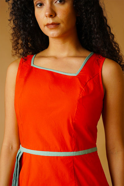 Orange Poplin Dress