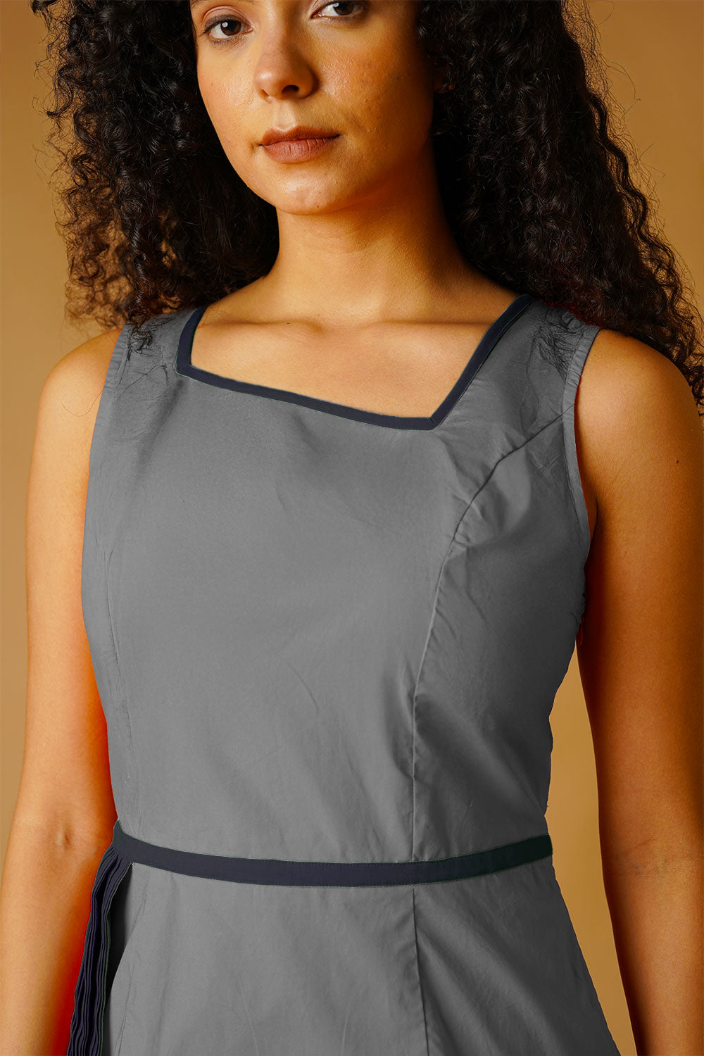 Grey Poplin Dress