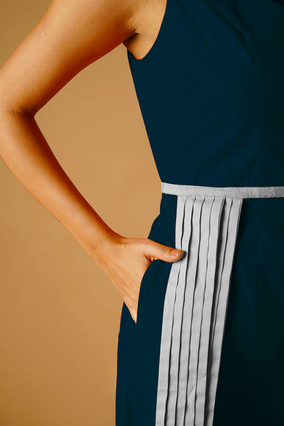 Navy Poplin Dress
