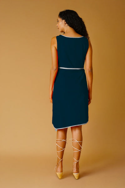 Navy Poplin Dress