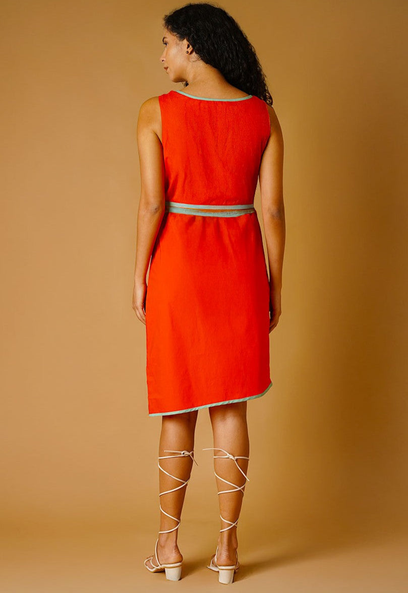 Orange Poplin Dress