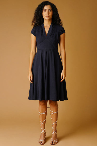 Jersey Navy Blue Midi Dress