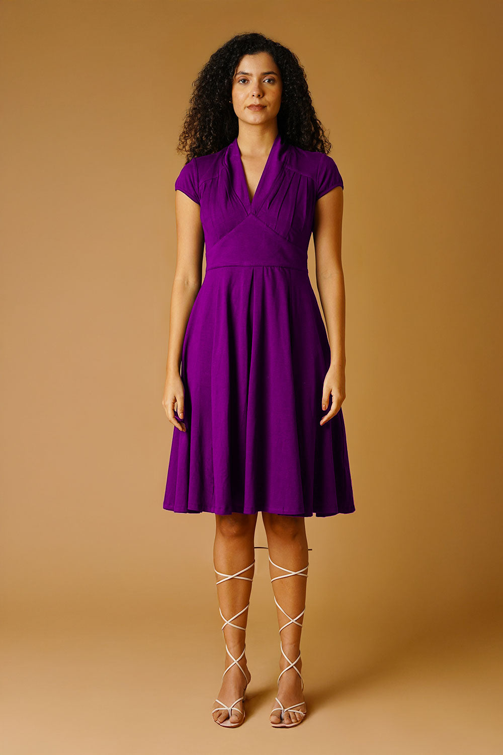 Purple Jersey Blue Midi Dress