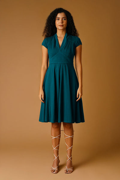 Teal Jersey Blue Midi Dress