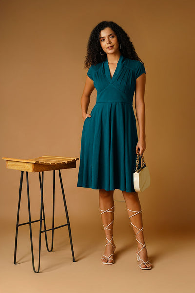 Teal Jersey Blue Midi Dress