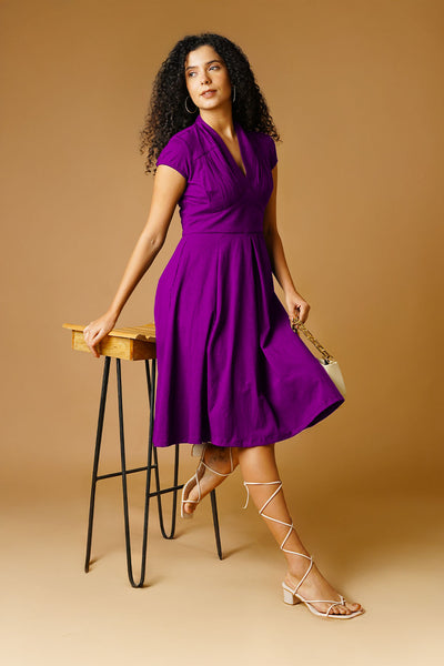 Purple Jersey Blue Midi Dress