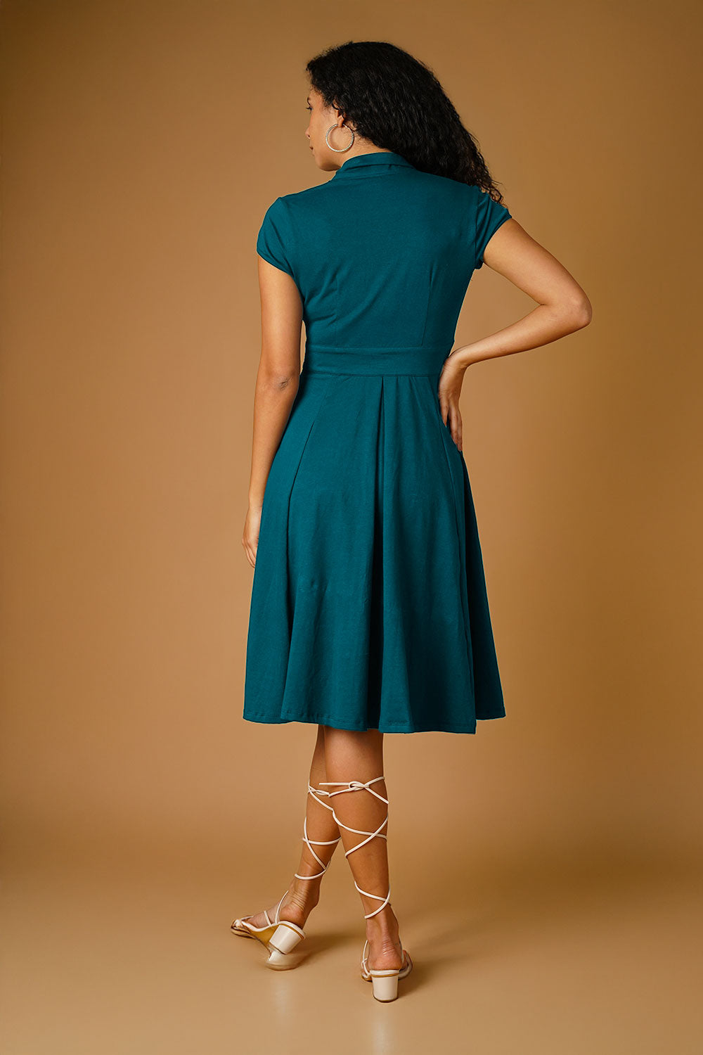 Teal Jersey Blue Midi Dress