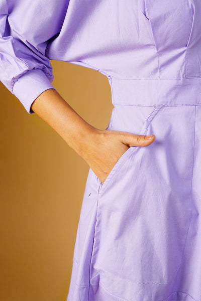 Poplin Lavender Midi Dress